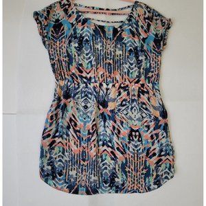 American Eagle Outfitters Strappy Open Back Elastic Pocketed Multicolor Dress L